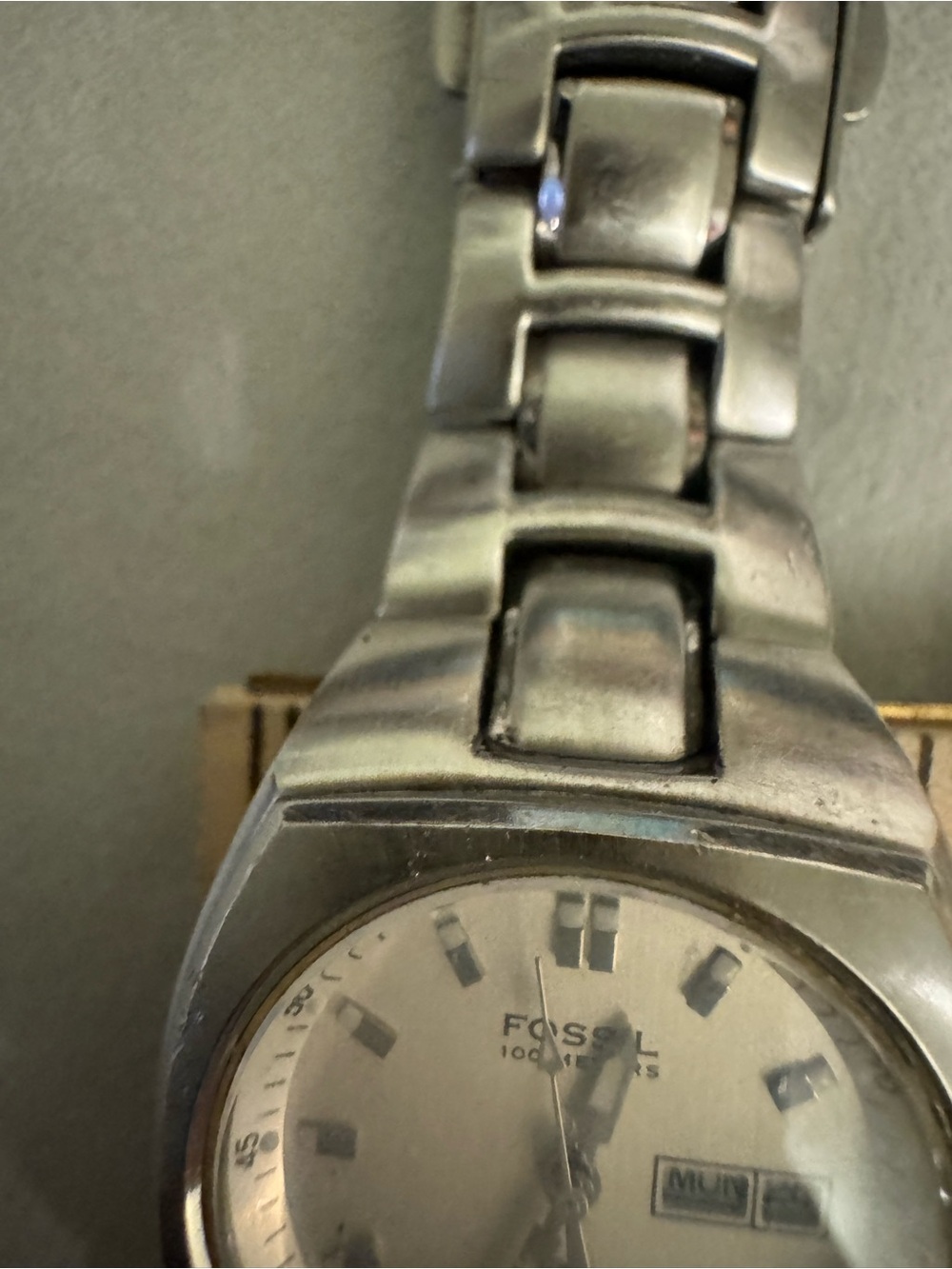 Fossil Silver Stainless Steel Day Date Watch with White Dial - Picture 7 of 13